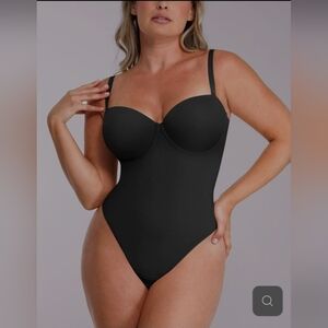 Shapellx Airslim Strapless Convertible Thong Bodysuit Black Small Shapewear‎ New